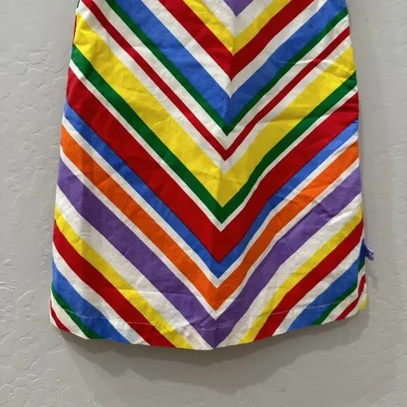Little Bird by Jools Oliver Retro Rainbow Stripe Collar Dress - Picture 4 of 8